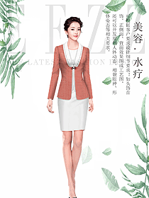 時(shí)尚女款總臺(tái)收銀接待制服設(shè)計(jì)圖479