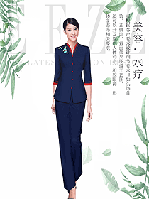 原創(chuàng)設(shè)計藏藍(lán)色會所服務(wù)生服裝款式圖886
