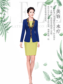 深藍(lán)色女款總臺(tái)收銀接待制服設(shè)計(jì)圖480