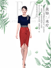時(shí)尚女款總臺(tái)收銀接待制服設(shè)計(jì)圖491