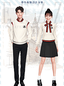 乳白色針織衫學(xué)生服校服款式設(shè)計圖165