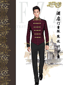 原創(chuàng)制服設(shè)計(jì)酒店門(mén)童服裝款式圖1287