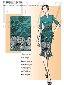 連衣裙款酒店大堂服裝款式圖1266