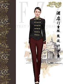 原創(chuàng)制服設(shè)計(jì)女款酒店門童服裝款式圖1289