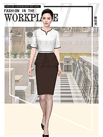 夏季短袖時(shí)尚快餐連鎖店店員制服418