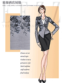 酒店服務生定位花西裝制服設計圖1270