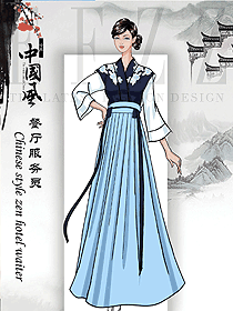 女款古風韻中餐迎賓服裝設(shè)計圖911