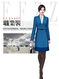 藍(lán)色女職業(yè)裝大衣設(shè)計(jì)圖305