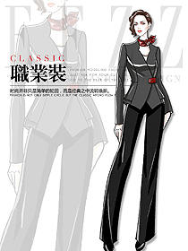 OL通勤裝女秋冬職業(yè)裝設計圖1854