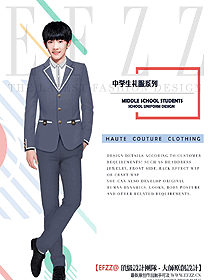 灰色學生服禮服校服設(shè)計圖180