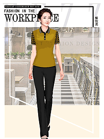 短袖女款快餐廳制服設(shè)計(jì)圖431