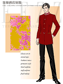 長袖男款中餐廳服務(wù)員制服設(shè)計(jì)圖2240