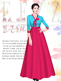 原創(chuàng)設(shè)計韓式汗蒸咨客服裝設(shè)計圖570