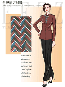 中餐服務員制服設計圖2264