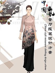 中餐服務(wù)員制服設(shè)計圖2276