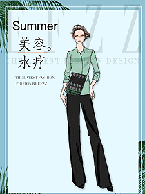 原創(chuàng)制服設(shè)計(jì)女款按摩技師服裝款式圖1498