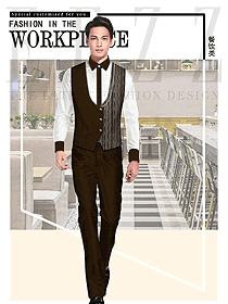 原創(chuàng)設(shè)計西餐服務(wù)員服裝款式圖1386