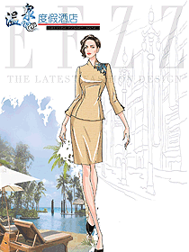 原創(chuàng)設(shè)計中餐服務(wù)員制服設(shè)計圖2286