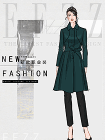 顯氣質(zhì)女職業(yè)裝大衣服裝款式圖316