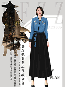 原創(chuàng)設計中餐服務員制服設計圖2298