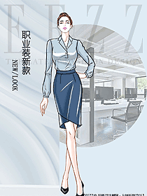 女職業(yè)裝長袖襯衫設(shè)計圖461