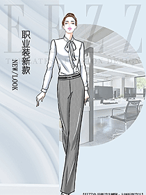 女職業(yè)裝長袖襯衫設(shè)計(jì)圖463