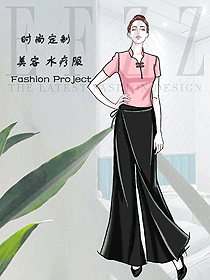 時(shí)尚按摩技師服款式設(shè)計(jì)圖1539