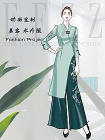 原創(chuàng)制服設(shè)計按摩技師服裝設(shè)計圖1554