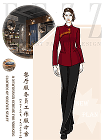 新款中餐服務(wù)員制服設(shè)計(jì)圖2333