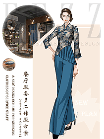 原創(chuàng)設(shè)計(jì)中餐服務(wù)員制服設(shè)計(jì)圖2336