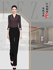 新款中餐服務員制服設計圖2363