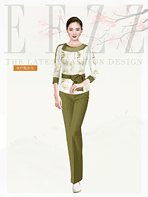 時(shí)尚養(yǎng)生會(huì)所服務(wù)生制服設(shè)計(jì)圖1002