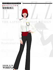 新款特色餐廳服務(wù)員制服設(shè)計(jì)圖594