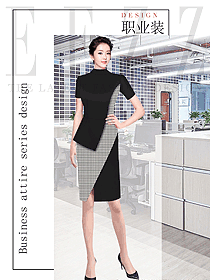 黑白格搭配皇室風(fēng)職業(yè)女夏裝1277