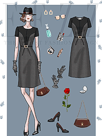 韓企職場美眉清新優(yōu)雅的灰黑夏裝1286款