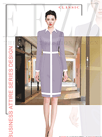 女裝OL套裝設(shè)計手稿圖