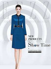 修身款女職業(yè)裝連衣裙原畫設(shè)計(jì)圖