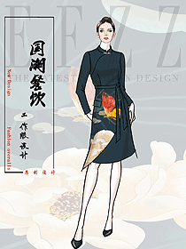 星級酒店國宴餐廳服務(wù)員量身定制制服設(shè)計(jì)圖