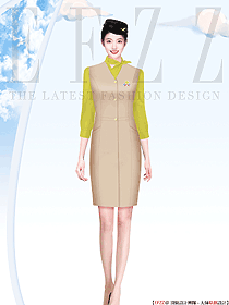空姐服裝長款無袖上裝制服設計圖
