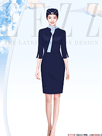 國際航空公司空乘美女制服定制原創(chuàng)設(shè)計圖