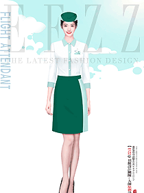 機場地勤餐飲工作人員制服設(shè)計效果圖