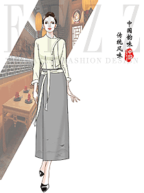 傳統(tǒng)風(fēng)味酒店服務(wù)生制服設(shè)計(jì)效果圖