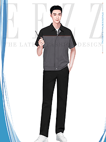 深圳短袖工作服套裝男士制服定制款