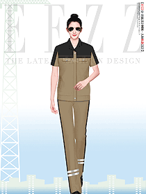 夏季女款機(jī)場員工工作服定制設(shè)計(jì)圖