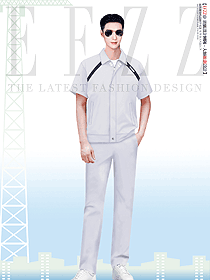 廠區(qū)維修員隊長夏季淺灰色工作服裝大圖