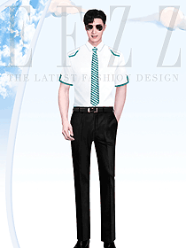 機場工作人員襯衫制服設計手繪圖