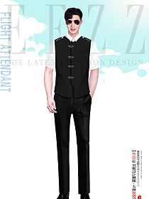 機場工作人員夏季男裝馬夾制服設(shè)計圖