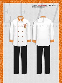 高端糕點美食餐飲烘焙廚師白色工作服