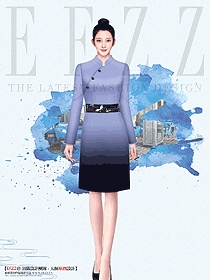 高檔餐飲服務(wù)員長袖中餐廳飯店工作服秋季款設(shè)計(jì)圖