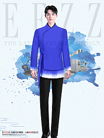 長袖秋冬套裝男茶餐廳火鍋飯店高端制服設(shè)計(jì)圖